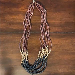 Multi-colored stranded necklace